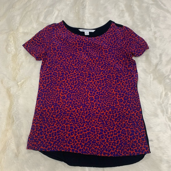 DVF silk leopard print‎ top - like new - Picture 1 of 5